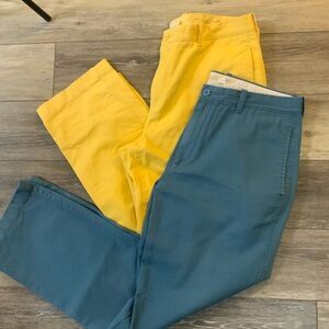 J. Crew Yellow and Blue Chinos